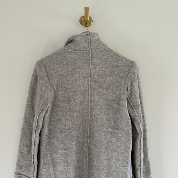 Zara Trafaluc Wool Blend Open Front Mid-Length Coat Gray S - Picture 5 of 10